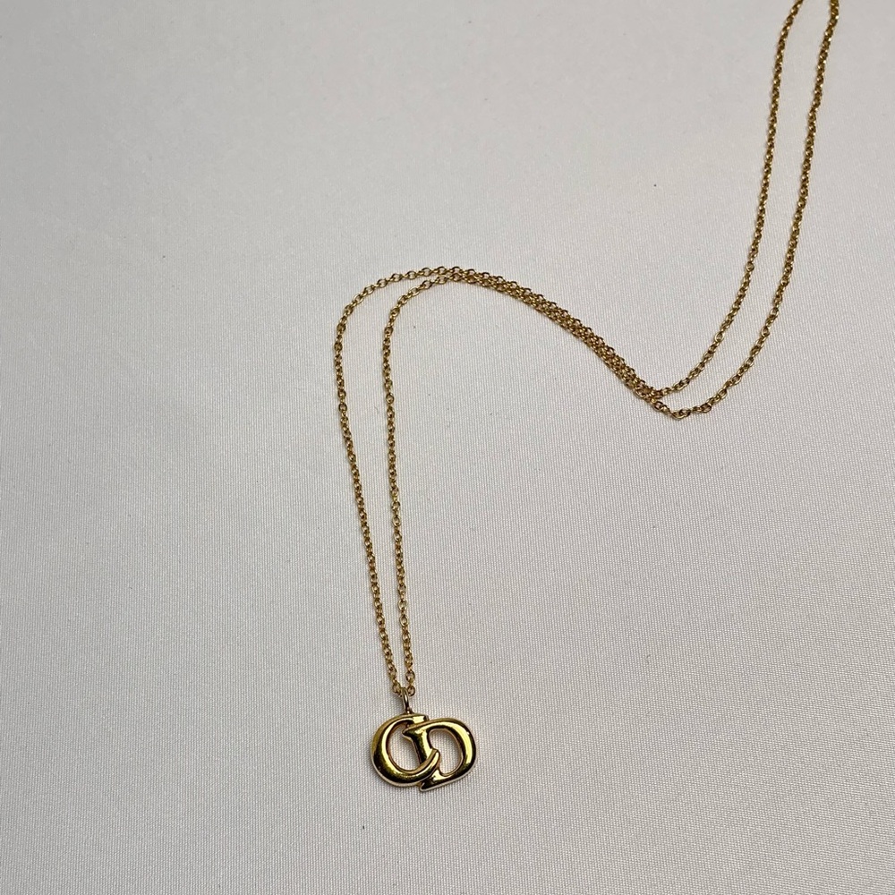 Christian Dior Gold Necklace with Interlocking CD Design